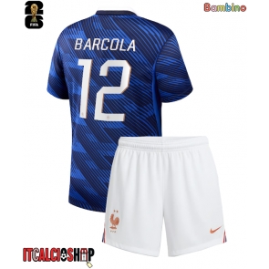 Francia Bradley Barcola #12 Prima Maglia Bambino Mondiali 2026 Manica Corta (+ Pantaloni corti)